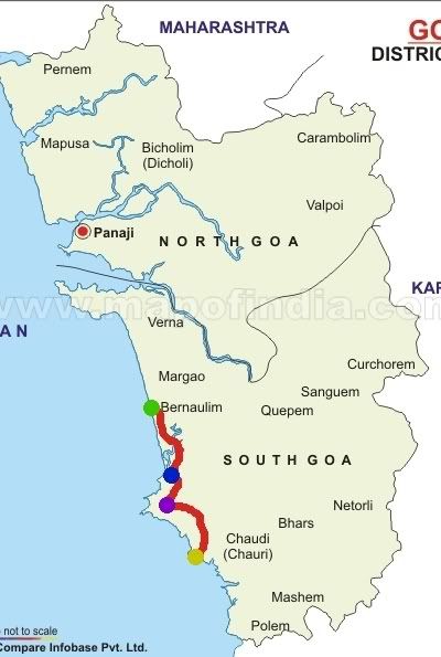Political Map Of Goa. an indian goatourist map