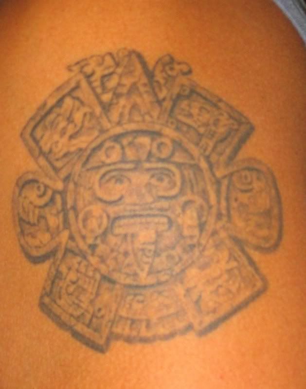 Aztec Tattoos You did my sick Sol Azteca calendar tat back in 2003 and 