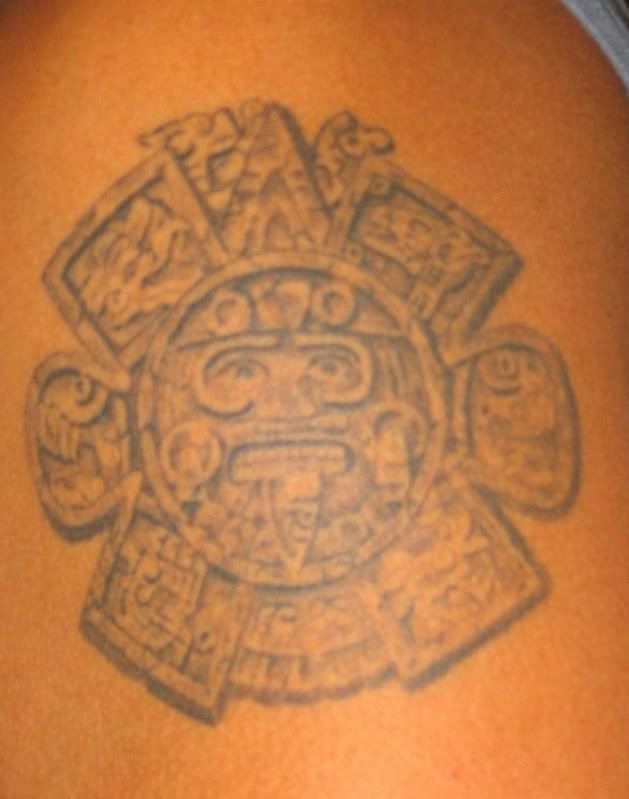 Aztec Tattoos You did my sick Sol Azteca calendar tat back in 2003 and