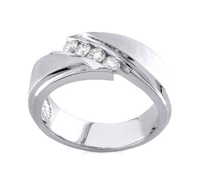 Something like this perhaps with a solid metal wedding band