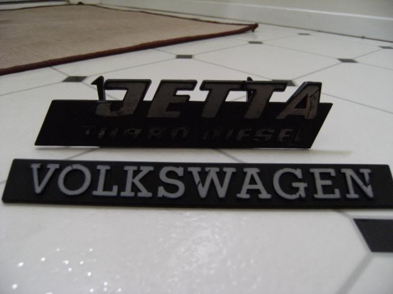 VW MK1 Jetta Turbo Diesel Badges A1 RARE Lot of Two