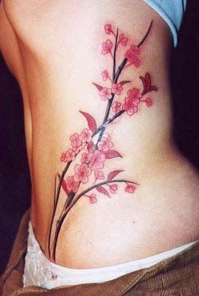 Cherry Blossom Tattoo On Side