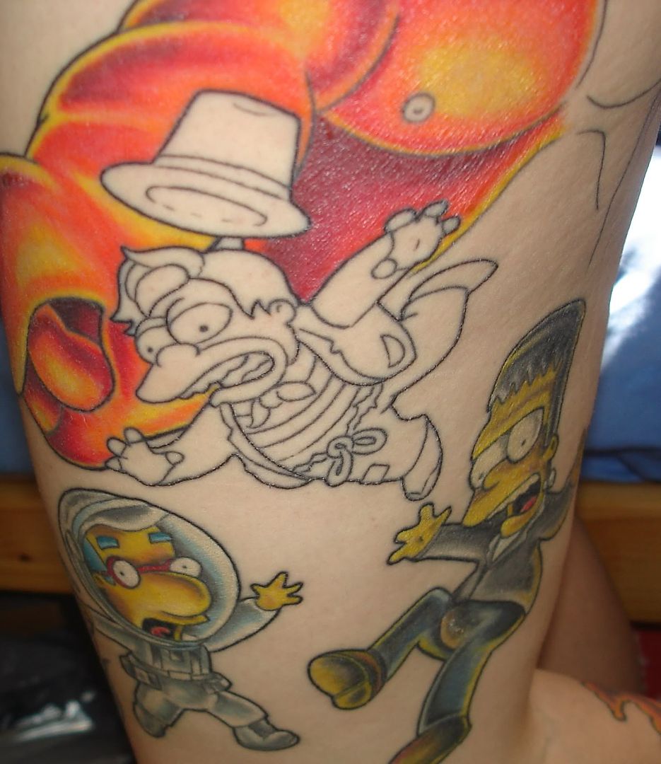 Simpson tattoo leg sleeves