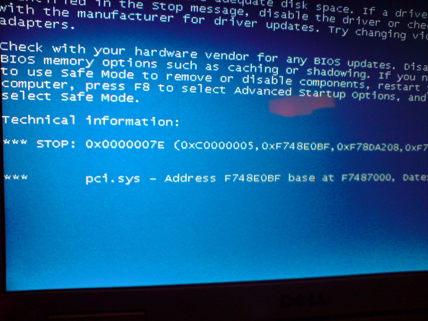 xp blue screen