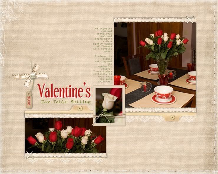 Valentines Day Table Setting. Our kitchen table is set