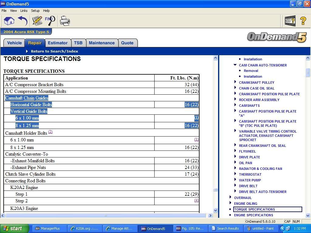 oil chain guide torque on k20? Honda / Acura K20a K24a Engine Forum