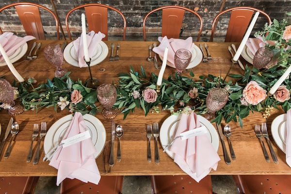  Modern Industrial Meets Rose Gold Romance Wedding Inspiration