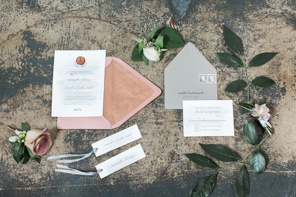  Modern Industrial Meets Rose Gold Romance Wedding Inspiration