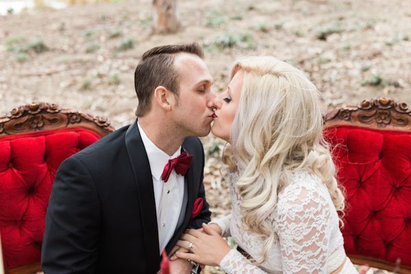  A Winter Elopement with Rich Red Tones & Gold