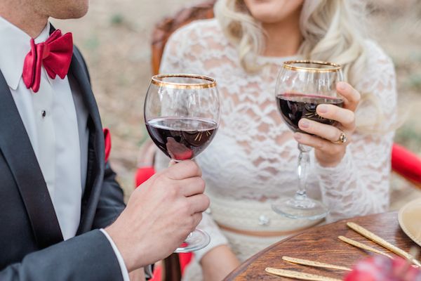  A Winter Elopement with Rich Red Tones & Gold