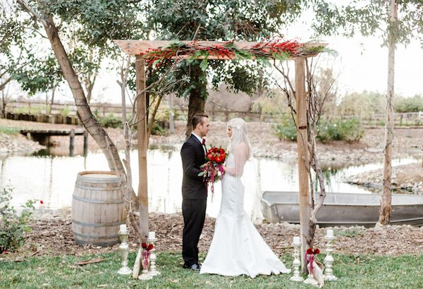  A Winter Elopement with Rich Red Tones & Gold