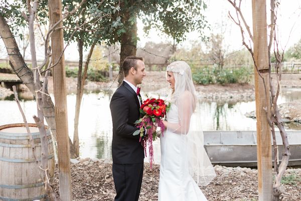  A Winter Elopement with Rich Red Tones & Gold