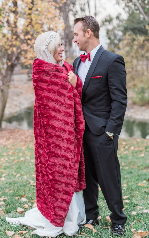  A Winter Elopement with Rich Red Tones & Gold