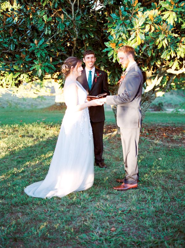  Charming Backyard Elopement in Rich Tones and Copper