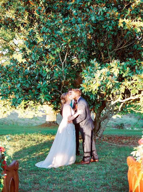  Charming Backyard Elopement in Rich Tones and Copper