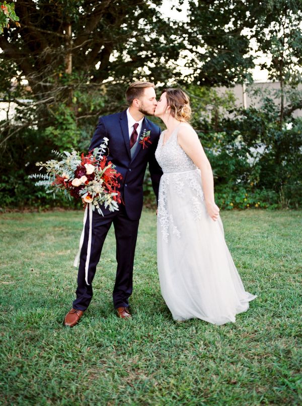  Charming Backyard Elopement in Rich Tones and Copper