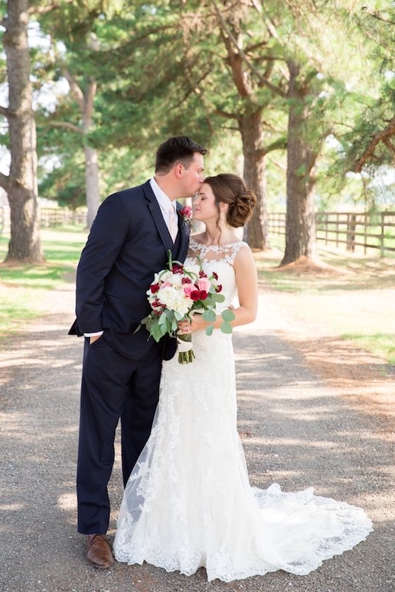  Woodland Chapel Wedding with Cranberry & Lace