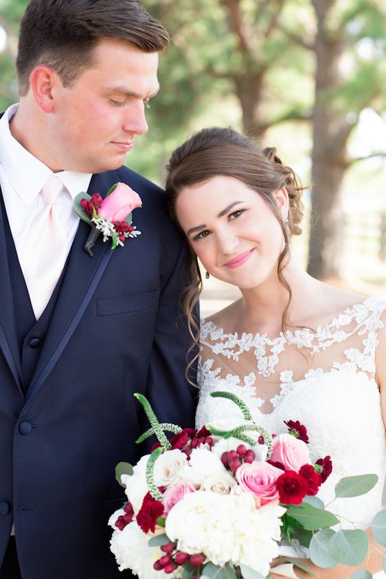  Woodland Chapel Wedding with Cranberry & Lace