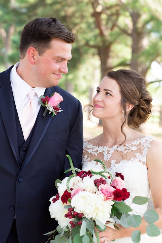  Woodland Chapel Wedding with Cranberry & Lace