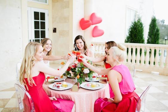 Galentine's Day Gala with Tangerine Sangria, Captured by Laura Foote Photography, Styling by Amber Veatch Designs, Florals by Ashton Events
