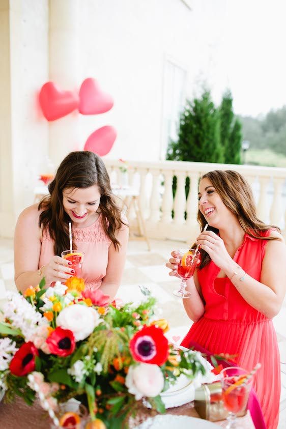 Galentine's Day Gala with Tangerine Sangria, Captured by Laura Foote Photography, Styling by Amber Veatch Designs, Florals by Ashton Events