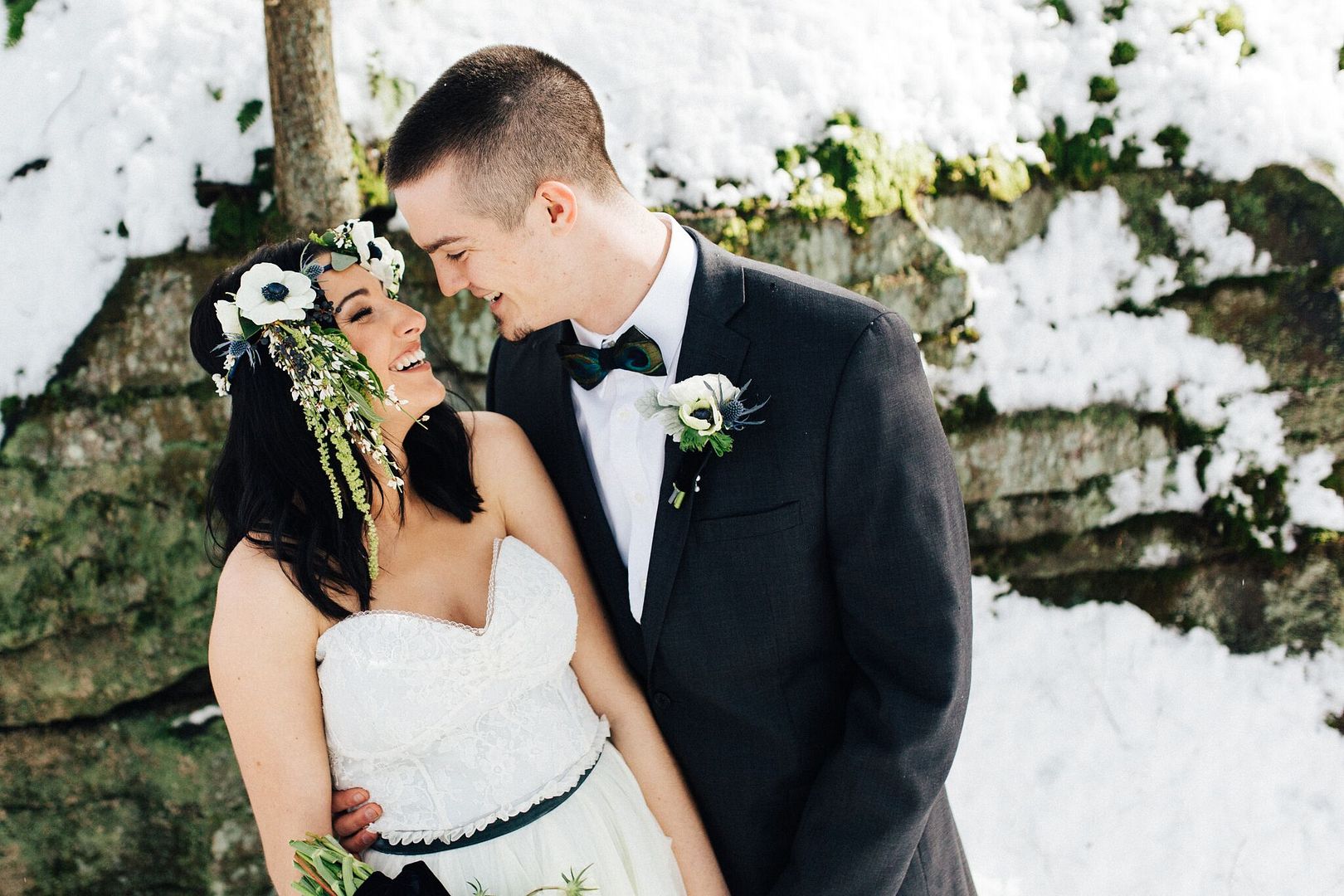  Snowy Bridals with Dusty Blues & Smoky Gray