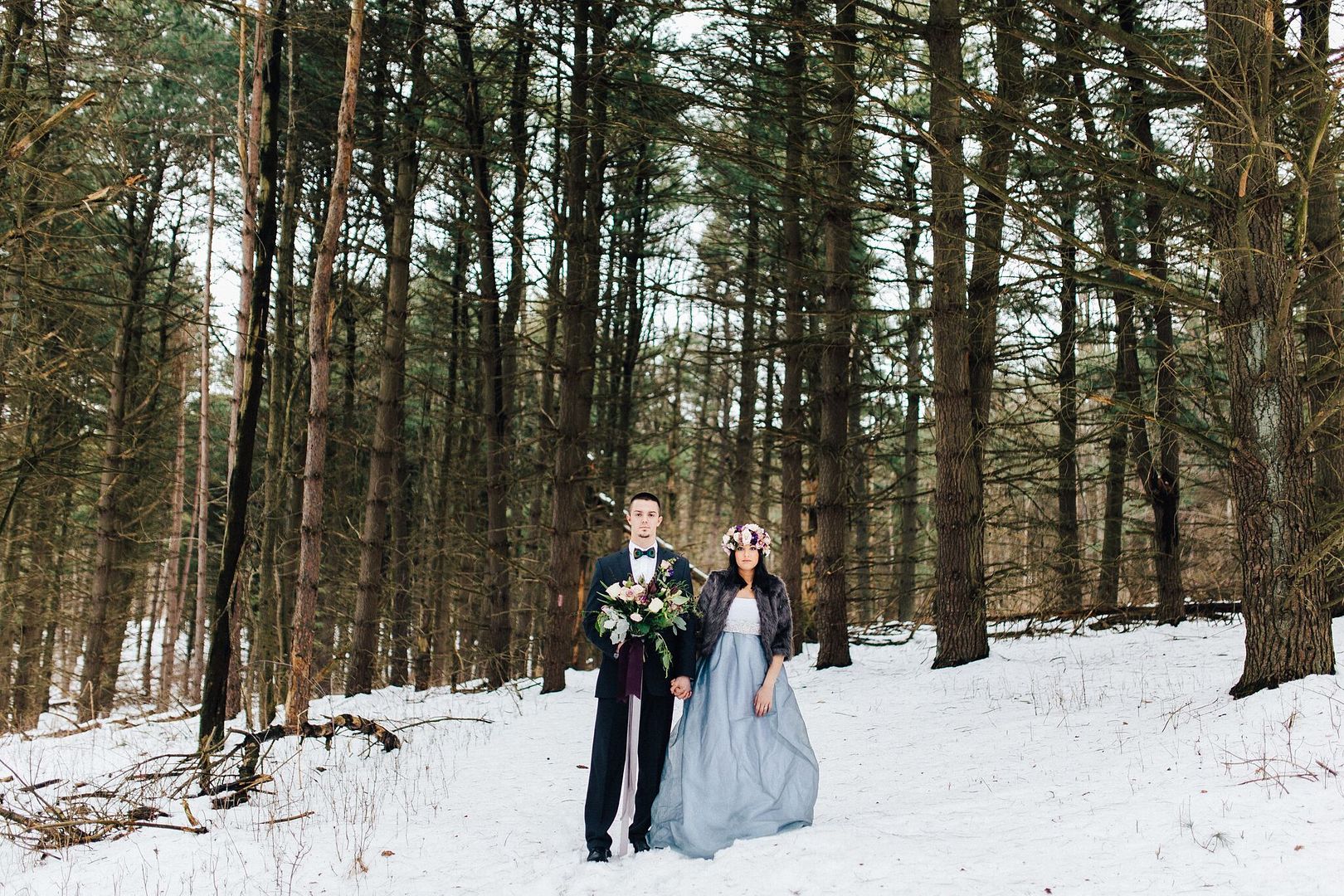  Snowy Bridals with Dusty Blues & Smoky Gray