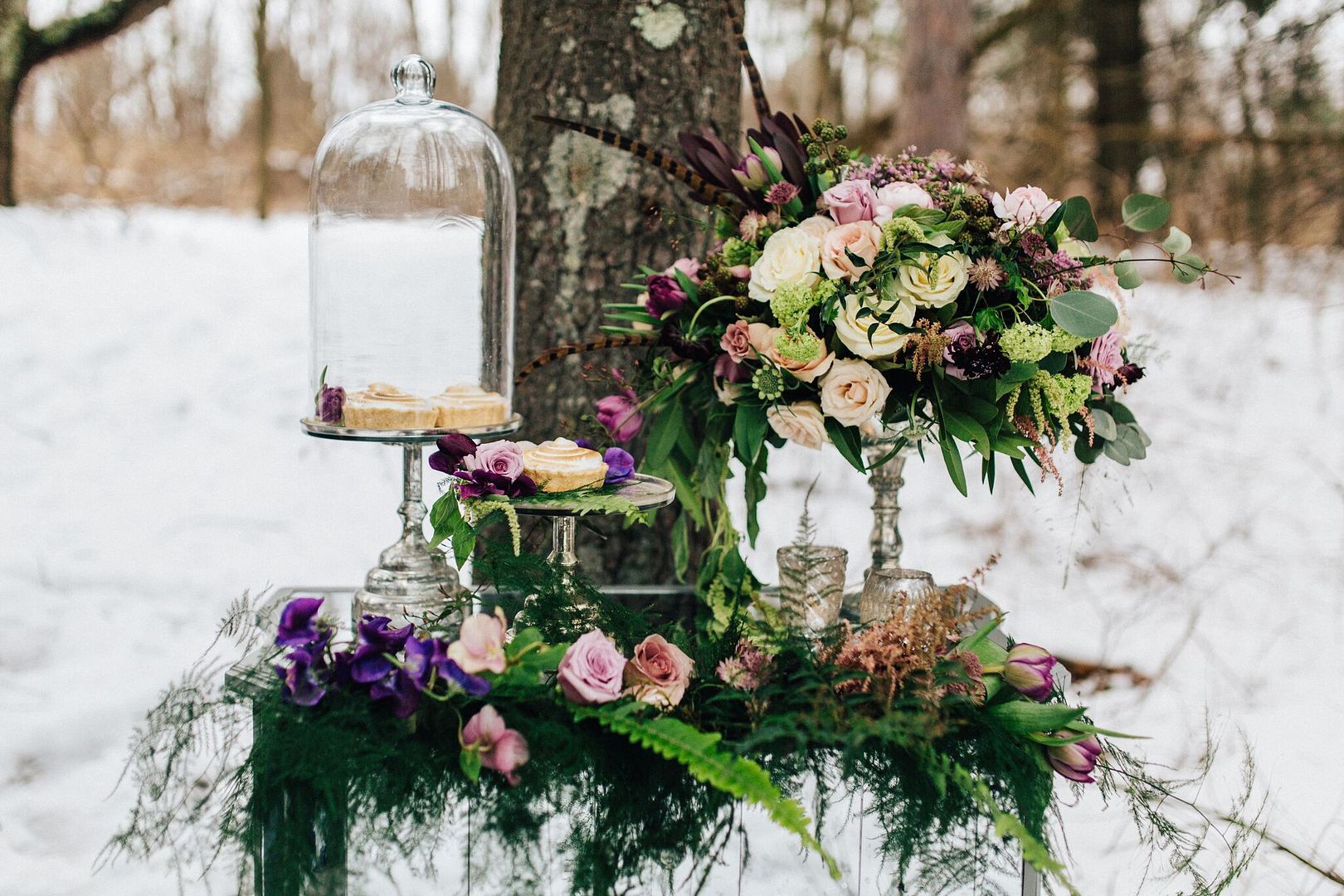  Snowy Bridals with Dusty Blues & Smoky Gray