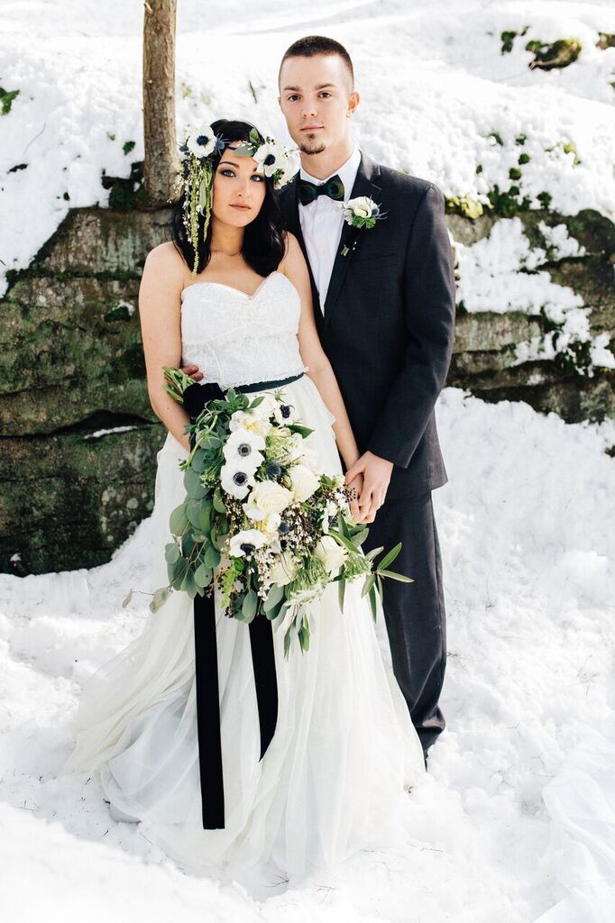  Snowy Bridals with Dusty Blues & Smoky Gray