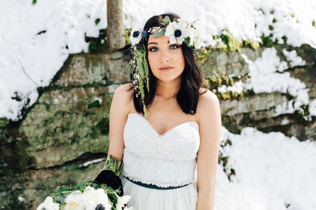  Snowy Bridals with Dusty Blues & Smoky Gray