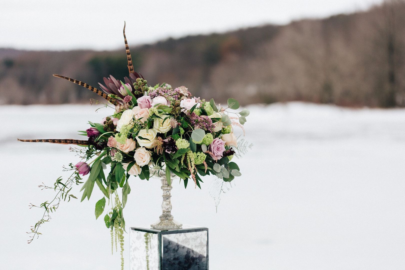  Snowy Bridals with Dusty Blues & Smoky Gray