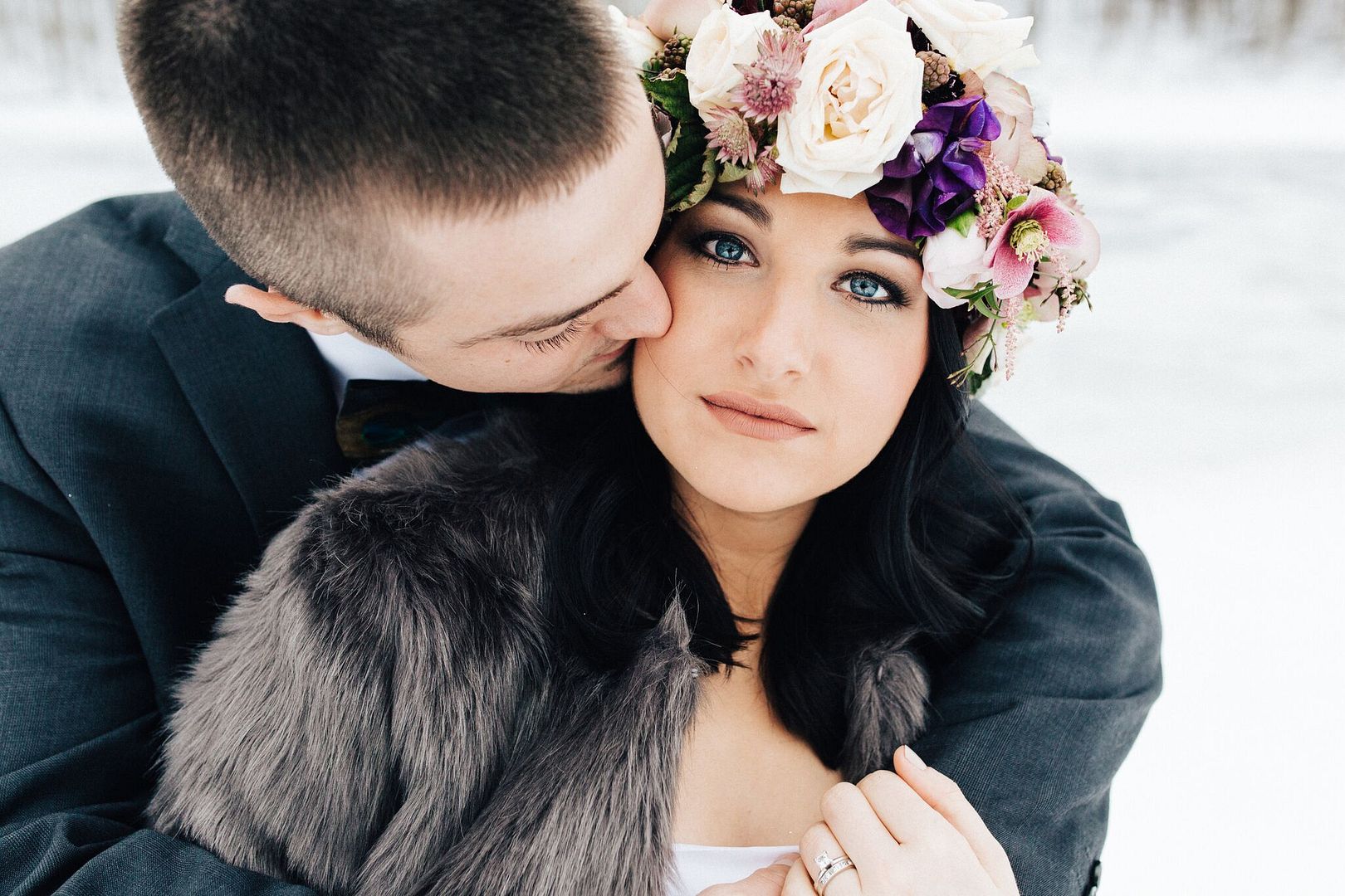  Snowy Bridals with Dusty Blues & Smoky Gray