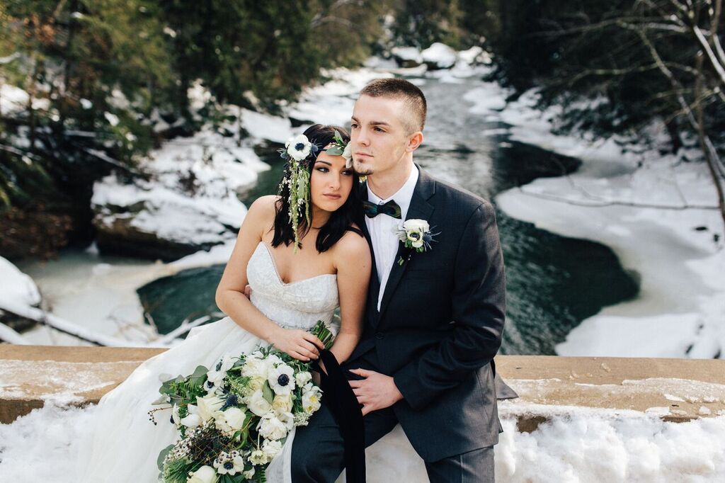  Snowy Bridals with Dusty Blues & Smoky Gray