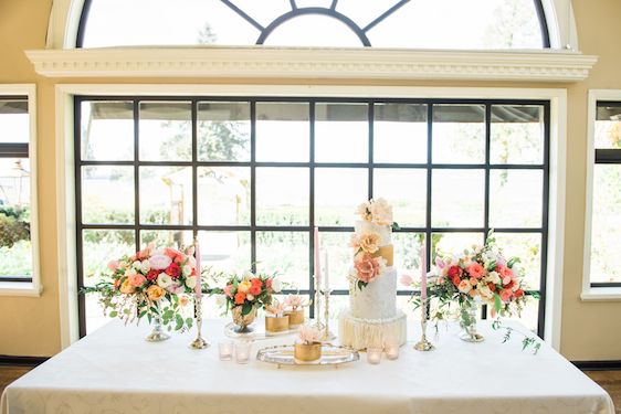  Garden Inspired Bridals with Pops of Pink + Hints of Gold, L'Estelle Photography, Vintage Meant for Rent, Infinity Luxury Linens + Decor, Full Bloom Flowers, Hello Sunshine Cake Studio