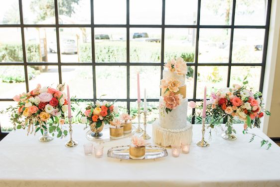  Garden Inspired Bridals with Pops of Pink + Hints of Gold, L'Estelle Photography, Vintage Meant for Rent, Infinity Luxury Linens + Decor, Full Bloom Flowers, Hello Sunshine Cake Studio