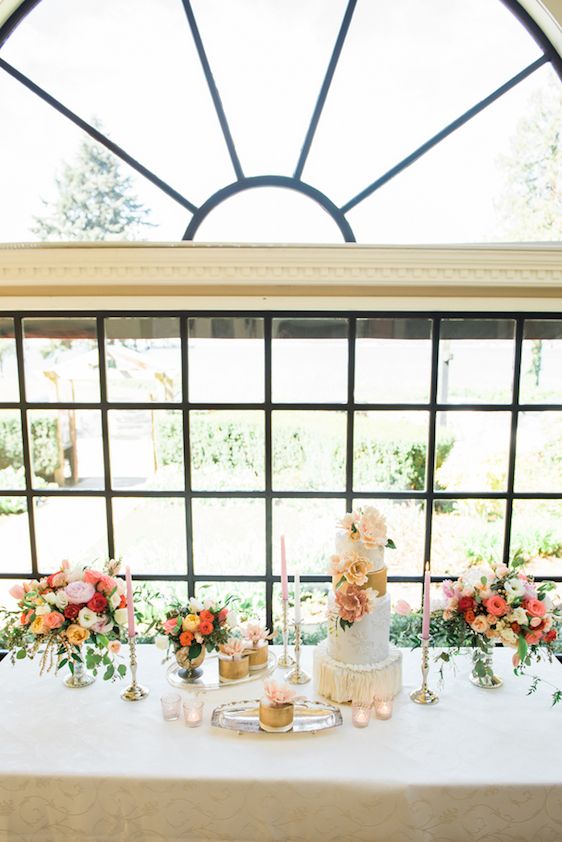  Garden Inspired Bridals with Pops of Pink + Hints of Gold, L'Estelle Photography, Vintage Meant for Rent, Infinity Luxury Linens + Decor, Full Bloom Flowers, Hello Sunshine Cake Studio