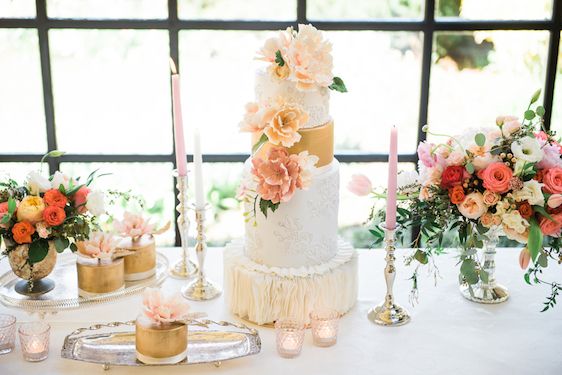  Garden Inspired Bridals with Pops of Pink + Hints of Gold, L'Estelle Photography, Vintage Meant for Rent, Infinity Luxury Linens + Decor, Full Bloom Flowers, Hello Sunshine Cake Studio