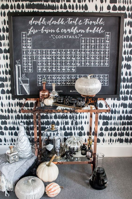  Halloween Bar Cart Ideas with Laura Hooper Calligraphy