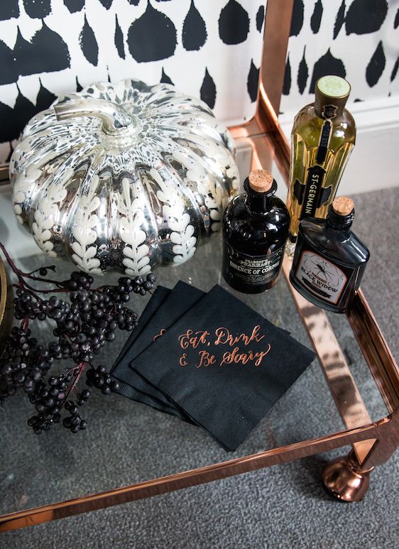  Halloween Bar Cart Ideas with Laura Hooper Calligraphy