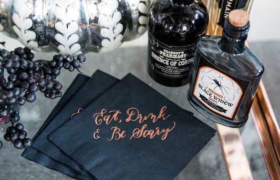  Halloween Bar Cart Ideas with Laura Hooper Calligraphy