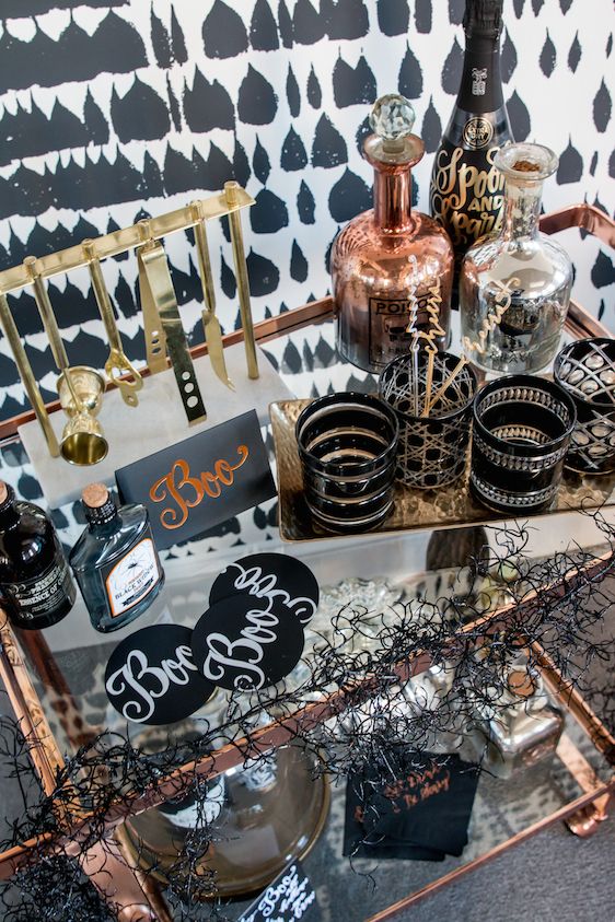  Halloween Bar Cart Ideas with Laura Hooper Calligraphy