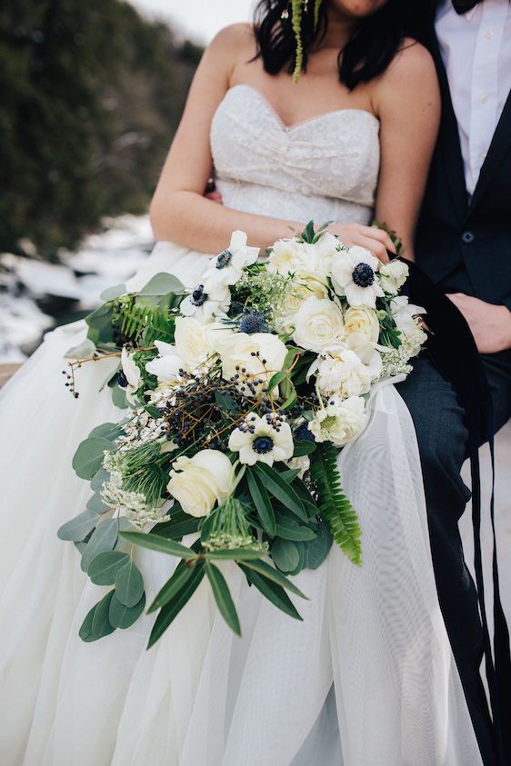  Snowy Bridals with Dusty Blues & Smoky Gray