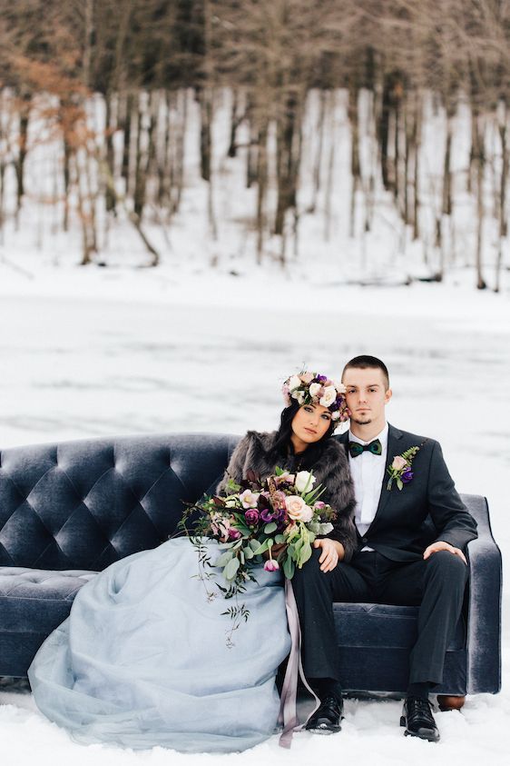  Snowy Bridals with Dusty Blues & Smoky Gray