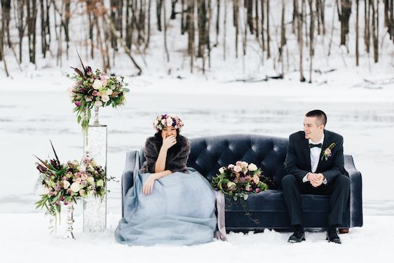  Snowy Bridals with Dusty Blues & Smoky Gray