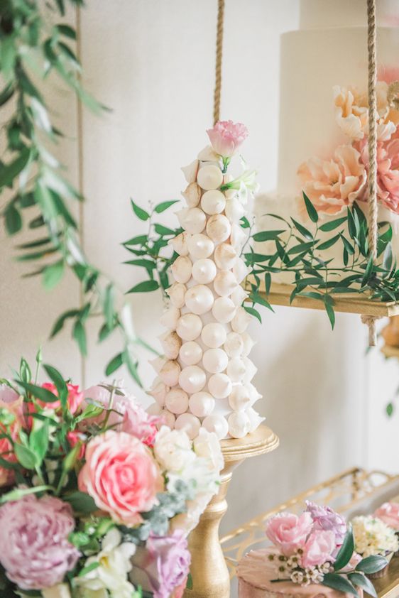  A Darling Dessert Display for a 1st Birthday with gorgeous captures by L'Estelle Photography, florals by Bootah Jardin Flowers and Desserts by Hello Sunshine Cake Studio