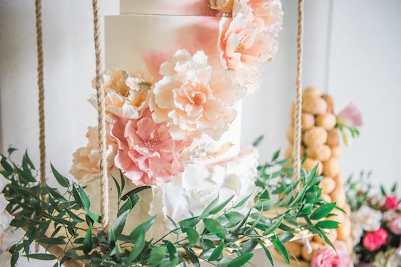  A Darling Dessert Display for a 1st Birthday with gorgeous captures by L'Estelle Photography, florals by Bootah Jardin Flowers and Desserts by Hello Sunshine Cake Studio