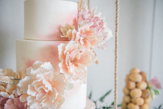  A Darling Dessert Display for a 1st Birthday with gorgeous captures by L'Estelle Photography, florals by Bootah Jardin Flowers and Desserts by Hello Sunshine Cake Studio