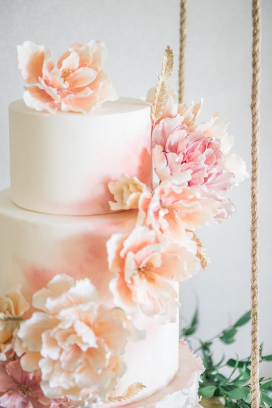  A Darling Dessert Display for a 1st Birthday with gorgeous captures by L'Estelle Photography, florals by Bootah Jardin Flowers and Desserts by Hello Sunshine Cake Studio