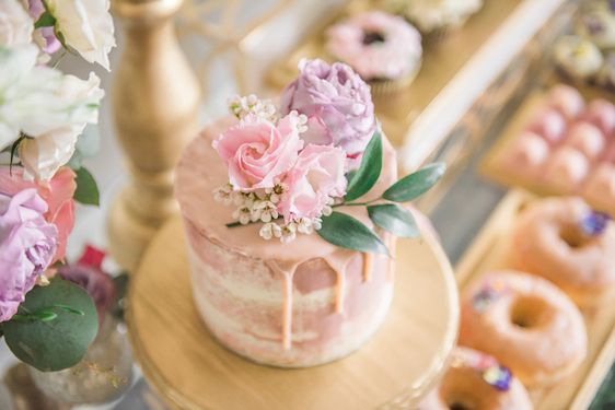  A Darling Dessert Display for a 1st Birthday with gorgeous captures by L'Estelle Photography, florals by Bootah Jardin Flowers and Desserts by Hello Sunshine Cake Studio