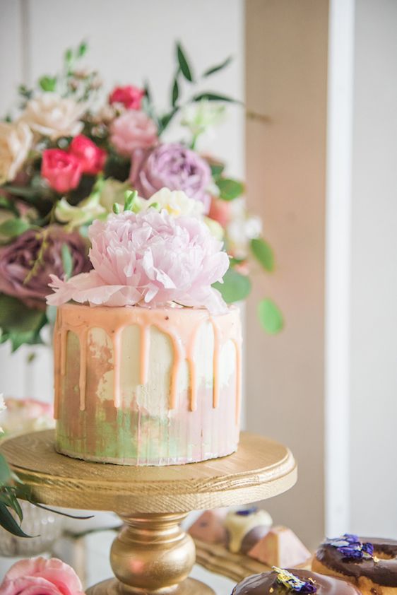  A Darling Dessert Display for a 1st Birthday with gorgeous captures by L'Estelle Photography, florals by Bootah Jardin Flowers and Desserts by Hello Sunshine Cake Studio